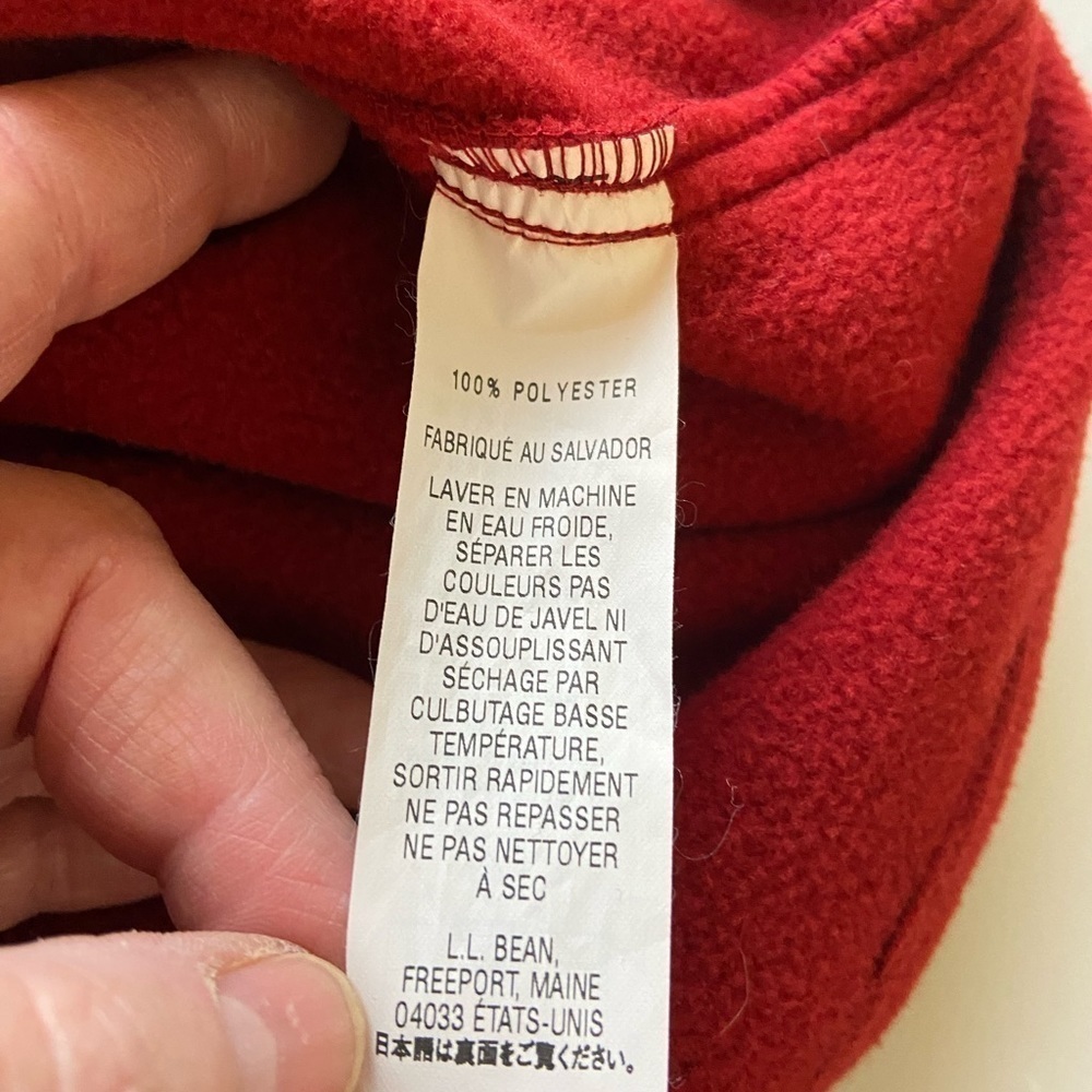 L.L. Bean Freeport Maine Chamois Button Up Shirt Sz Medium Red Polyester Camp - Picture 5 of 9